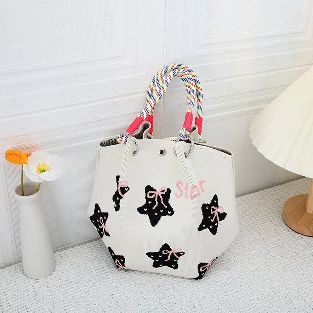 Braided-Handle Bucket Bags — Graphic