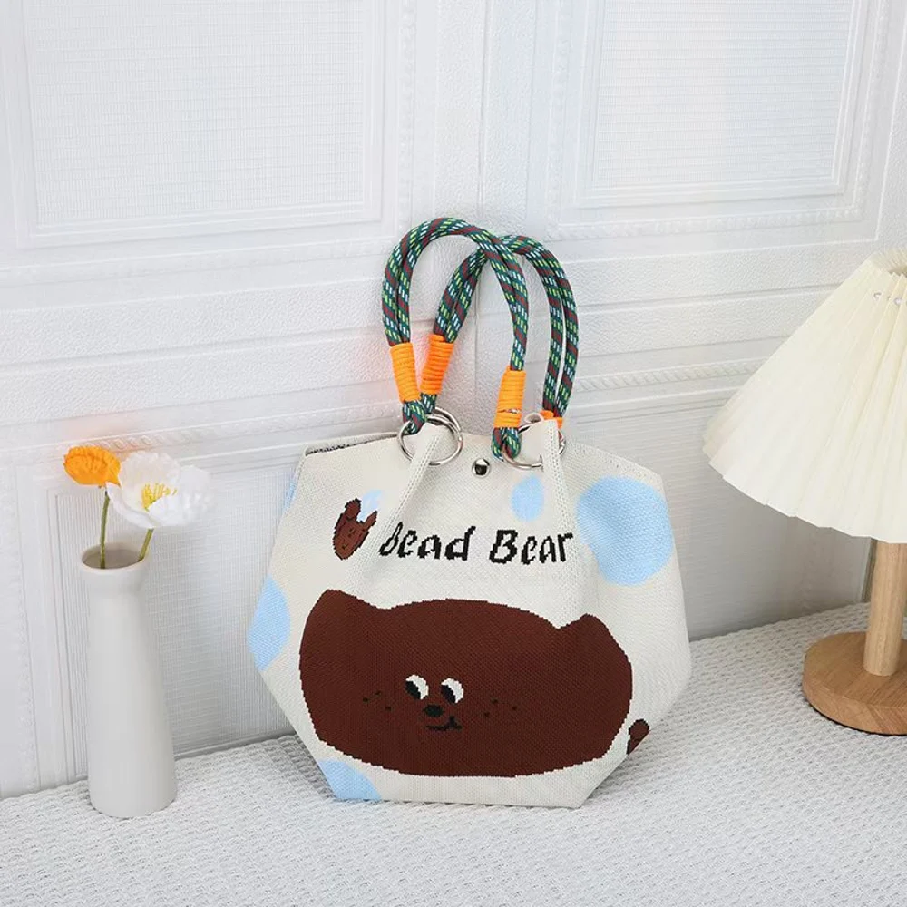 Braided-Handle Bucket Bags — Bear