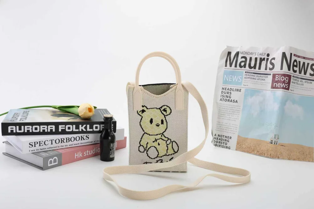 Tab-Closure Phone Totes — Bear — Yellow