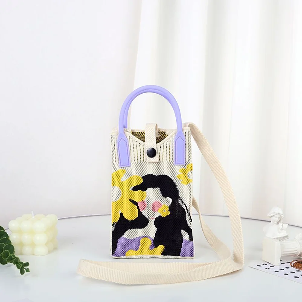 Tab-Closure Phone Totes — Graphic — Black