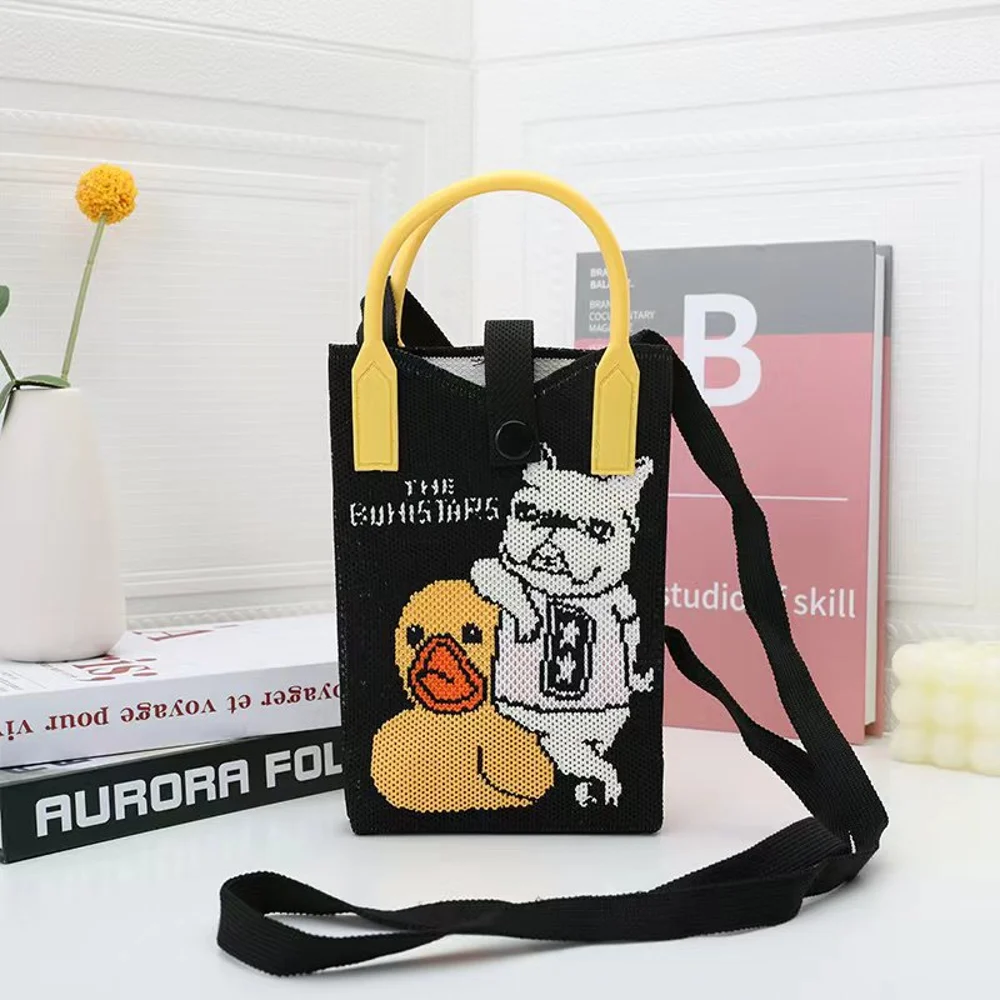 Tab-Closure Phone Totes — Dog — Yellow