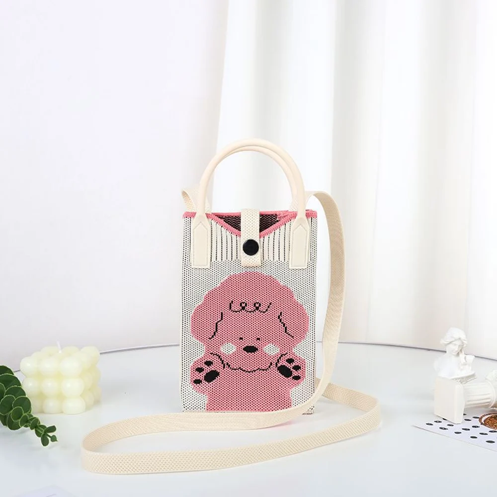 Tab-Closure Phone Totes — Dog — Pink