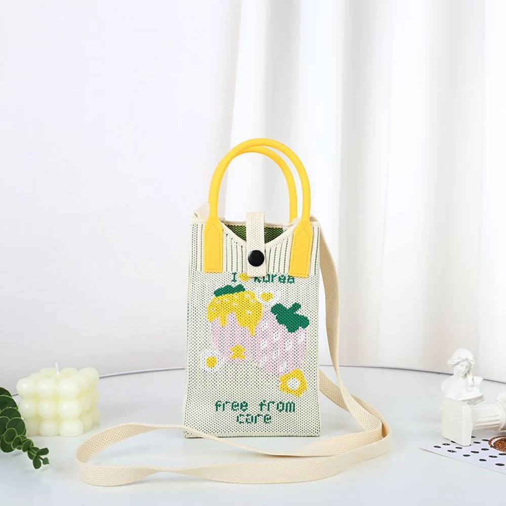 Tab-Closure Phone Totes — Strawberry