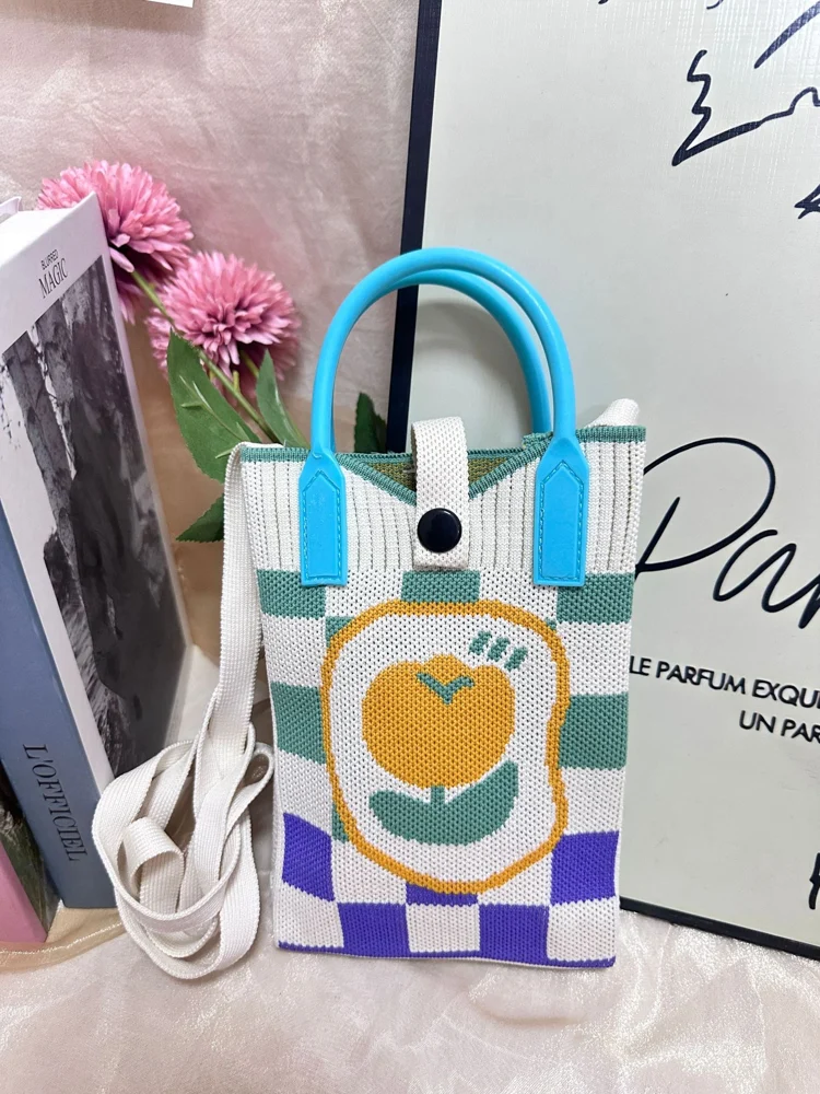 Tab-Closure Phone Totes — Check — Yellow