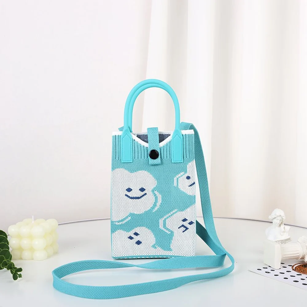 Tab-Closure Phone Totes — Graphic — White