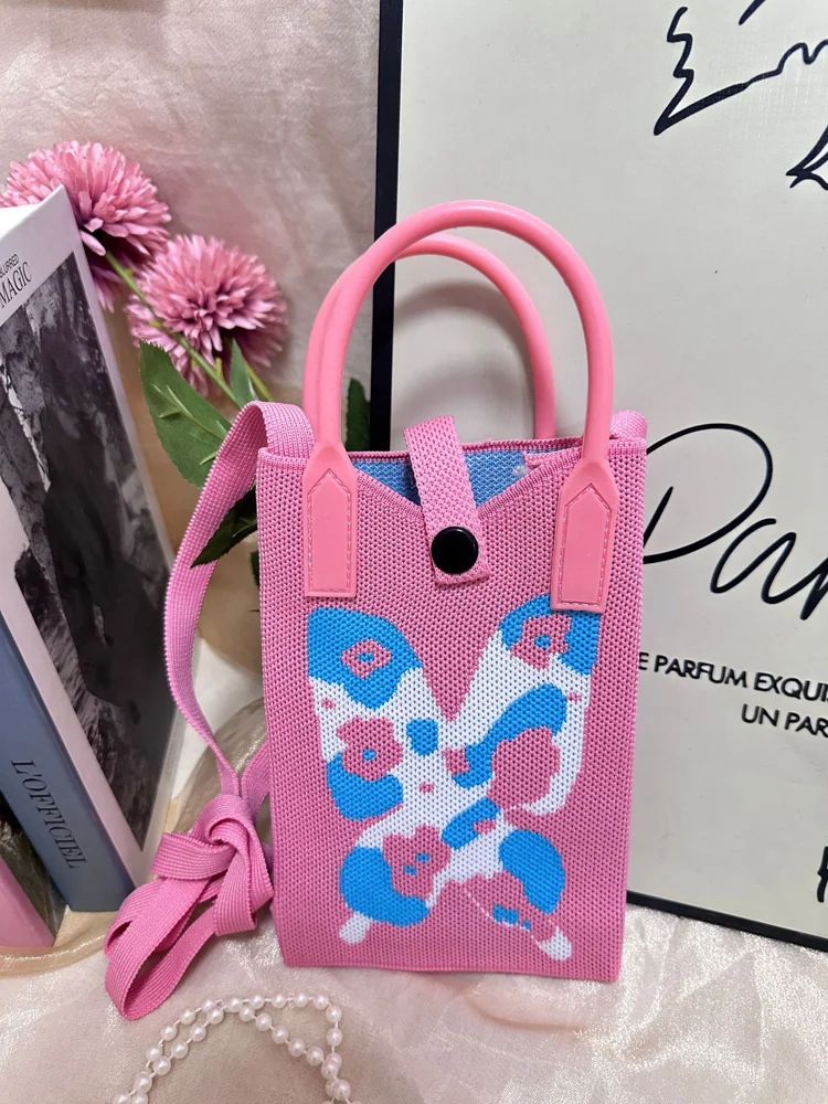 Tab-Closure Phone Totes — Butterfly — Pink
