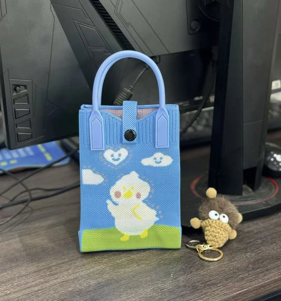 Tab-Closure Phone Totes — Duck — Blue