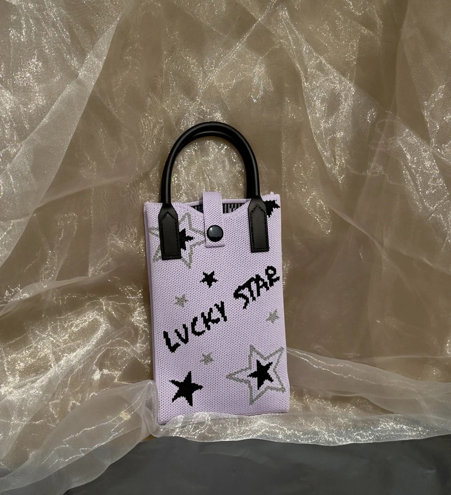 Tab-Closure Phone Totes — Graphic — Purple