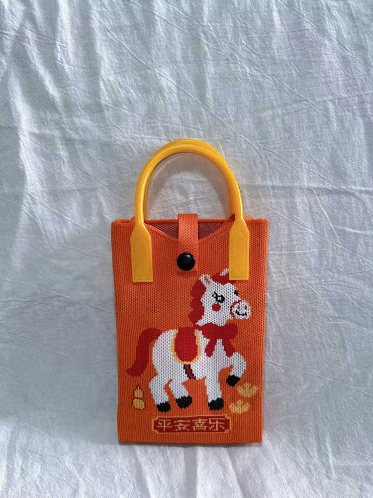 Tab-Closure Phone Totes — Graphic — Orange