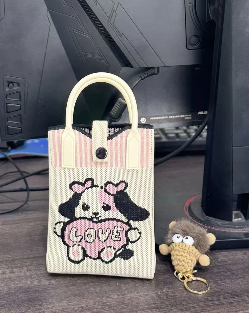Tab-Closure Phone Totes — Dog