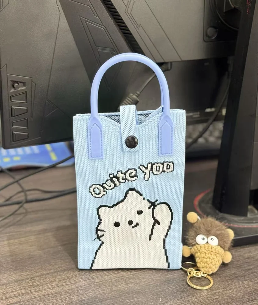 Tab-Closure Phone Totes — Cat