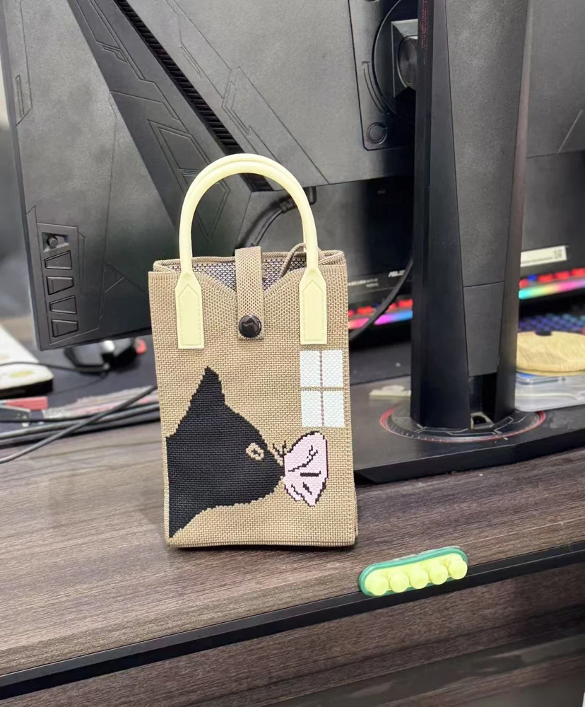 Tab-Closure Phone Totes — Butterfly — Brown