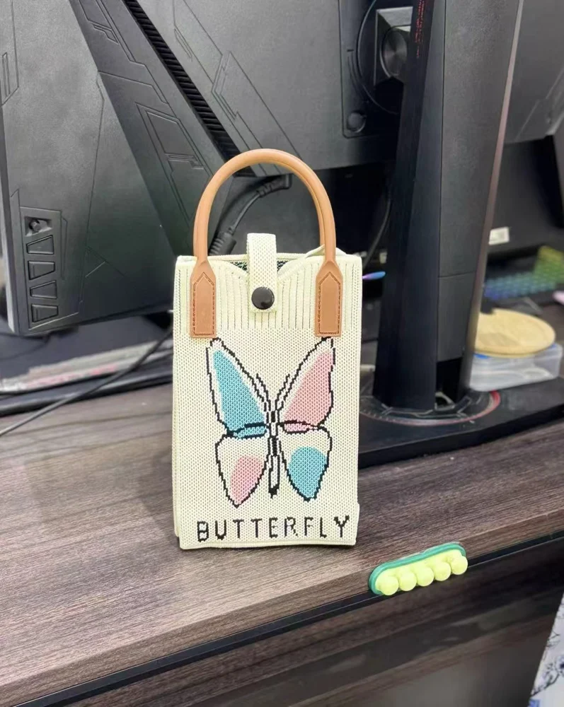 Tab-Closure Phone Totes — Butterfly — Pink