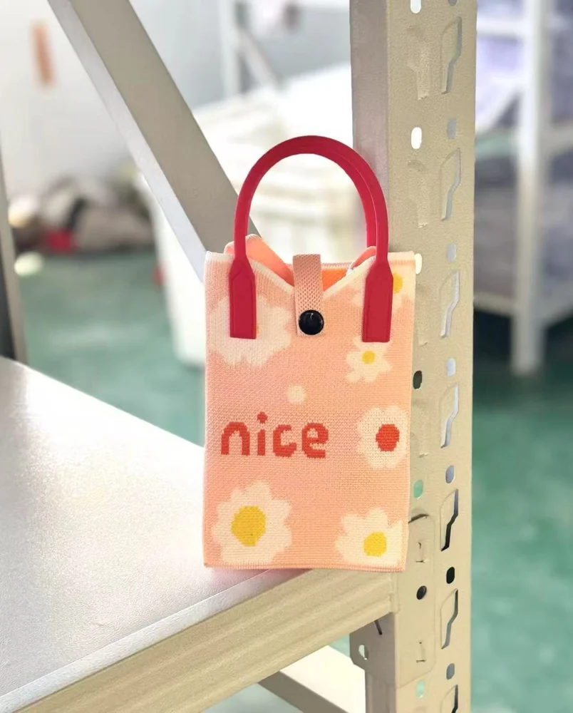 Tab-Closure Phone Totes — Floral — Pink