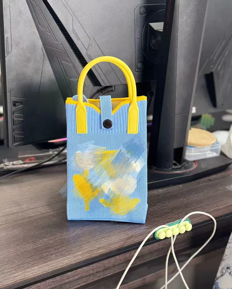 Tab-Closure Phone Totes — Tulip — Blue