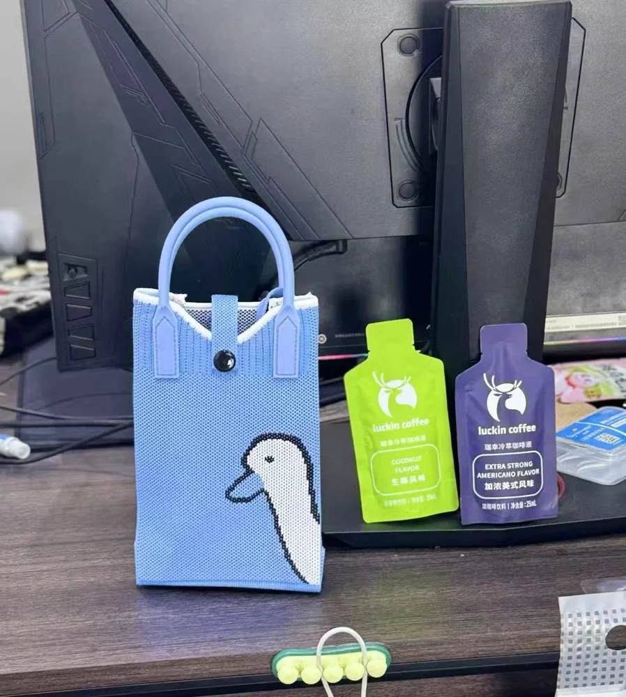 Tab-Closure Phone Totes — Duck — Blue