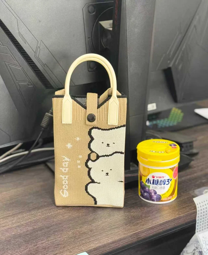 Tab-Closure Phone Totes — Bear — Brown