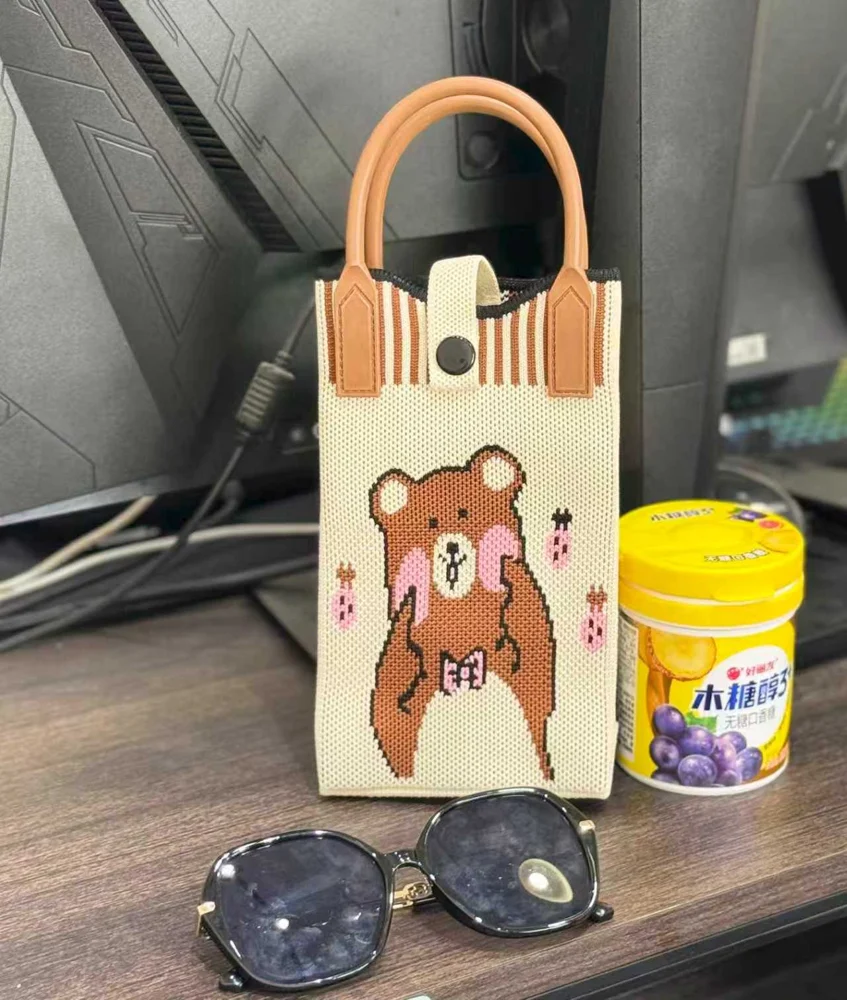 Tab-Closure Phone Totes — Strawberry