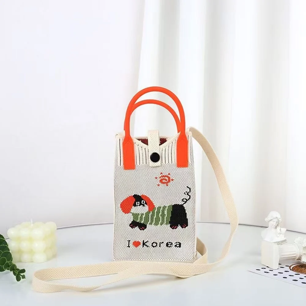 Tab-Closure Phone Totes — Dog — Red