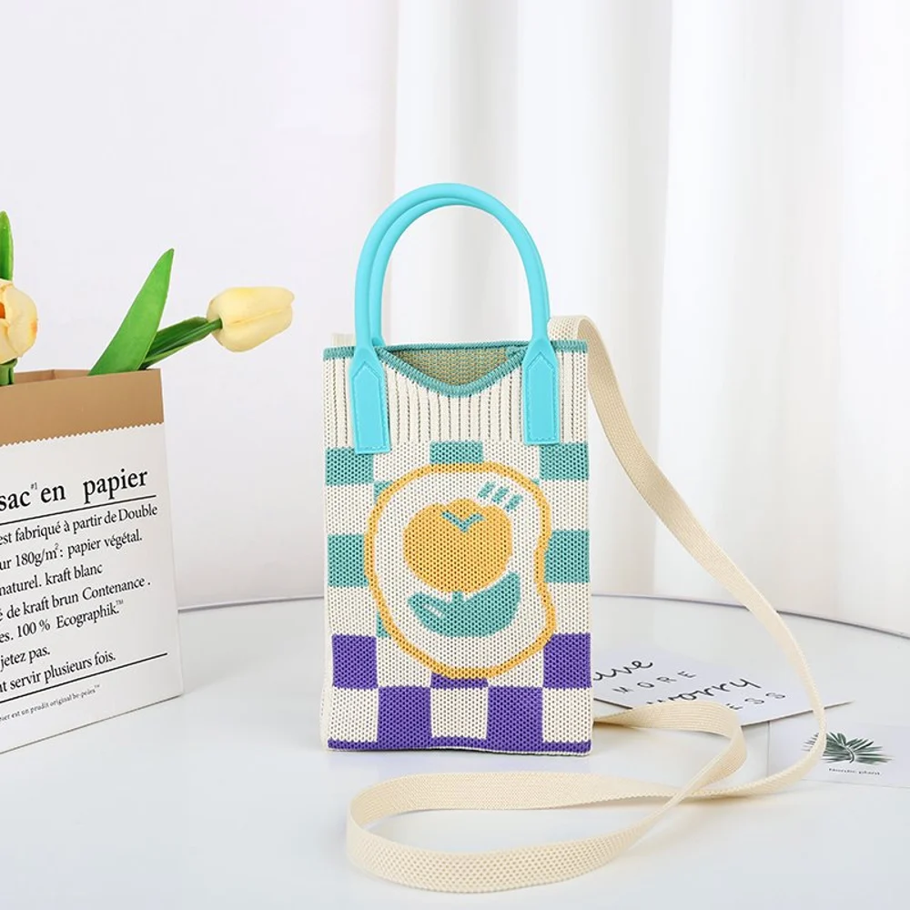Tab-Closure Phone Totes — Check — Yellow