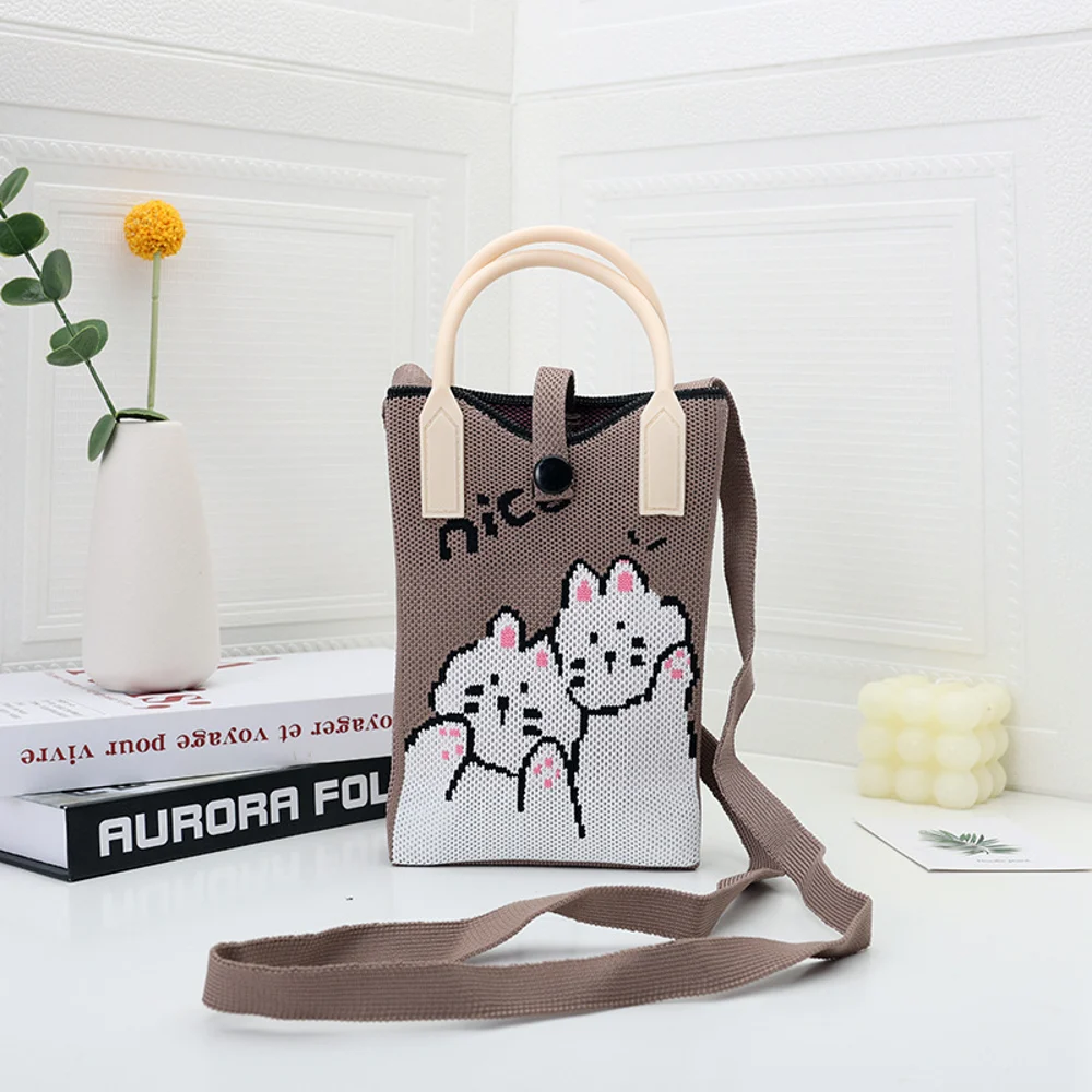 Tab-Closure Phone Totes — Bear — Brown