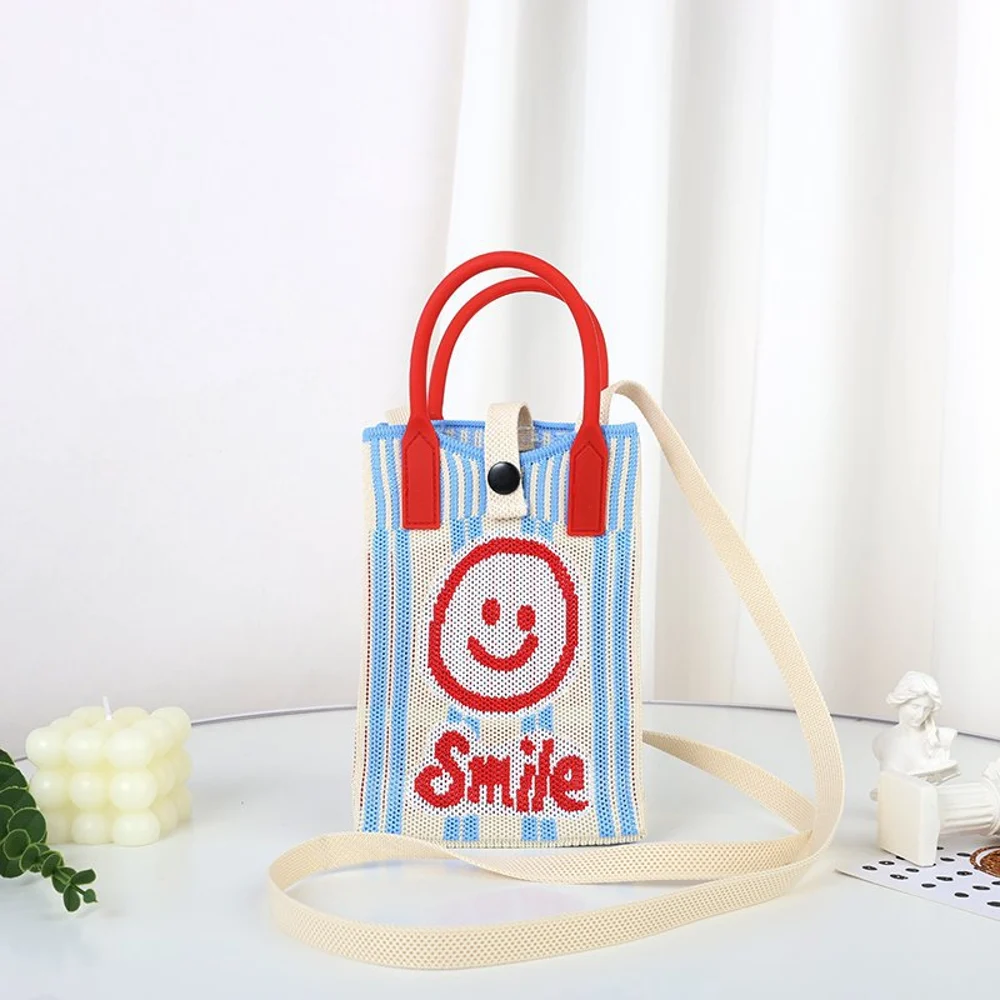 Tab-Closure Phone Totes — Vertical Stripe