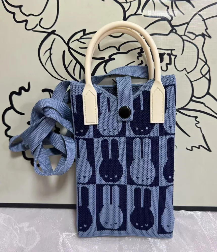 Tab-Closure Phone Totes — Rabbit — Blue