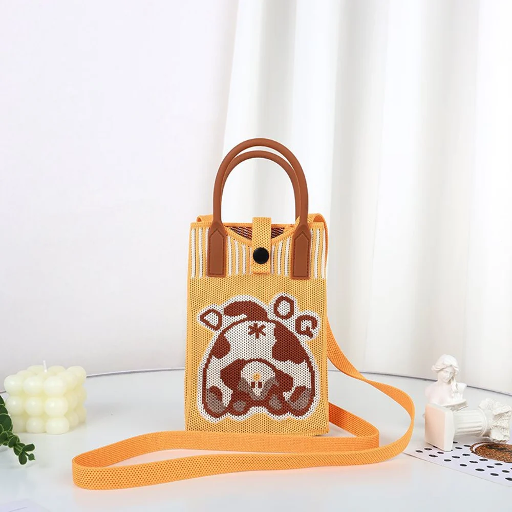 Tab-Closure Phone Totes — Graphic — Yellow