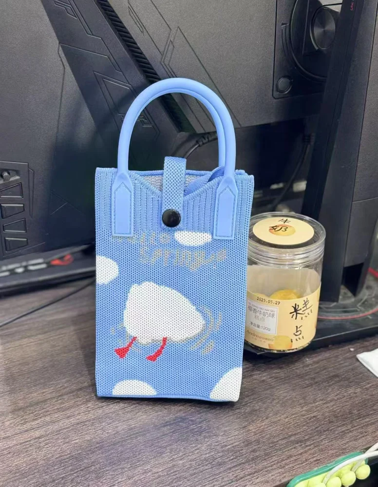 Tab-Closure Phone Totes — Duck — Blue