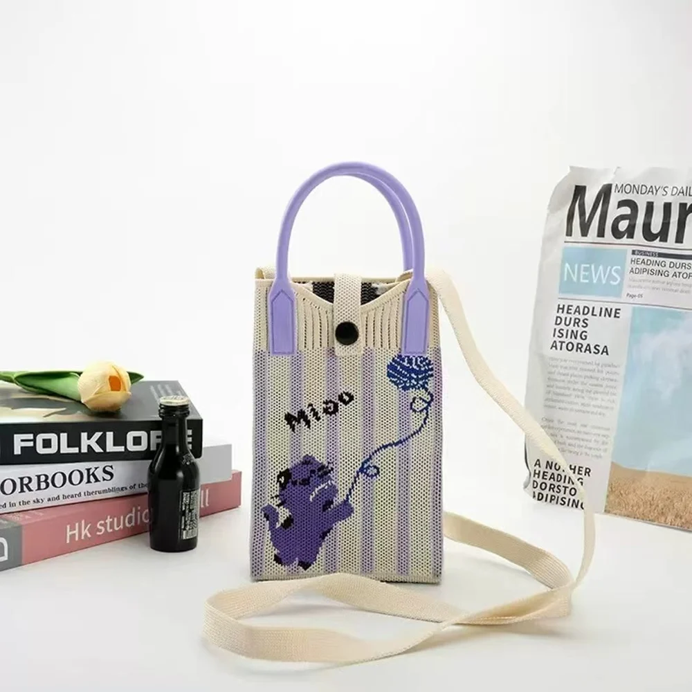 Tab-Closure Phone Totes — Cat